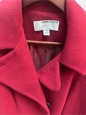 Anne Klein Red Wool Blend Women's Coat